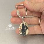 Regalo ideale per uomo o ragazzo portachiavi particolare con onice nero grezzo
