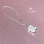 Ciondolo in argento 925 artigianale con pietra di cristallo di rocca