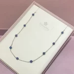 Idea regalo donna girocollo con pietre di lapislazzuli in argento 925 sottile