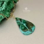 Ciondolo grande pietra malachite naturale negozio Brescia centro cosro Cavour 40