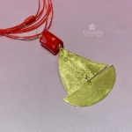 Regalo unico gioiello personalizzato da mare ciondolo in ottone oro corallo bambu